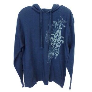 Modern Culture Men's Black Graphic Logo Thermal Long Sleeve Pullover Hoodie XL